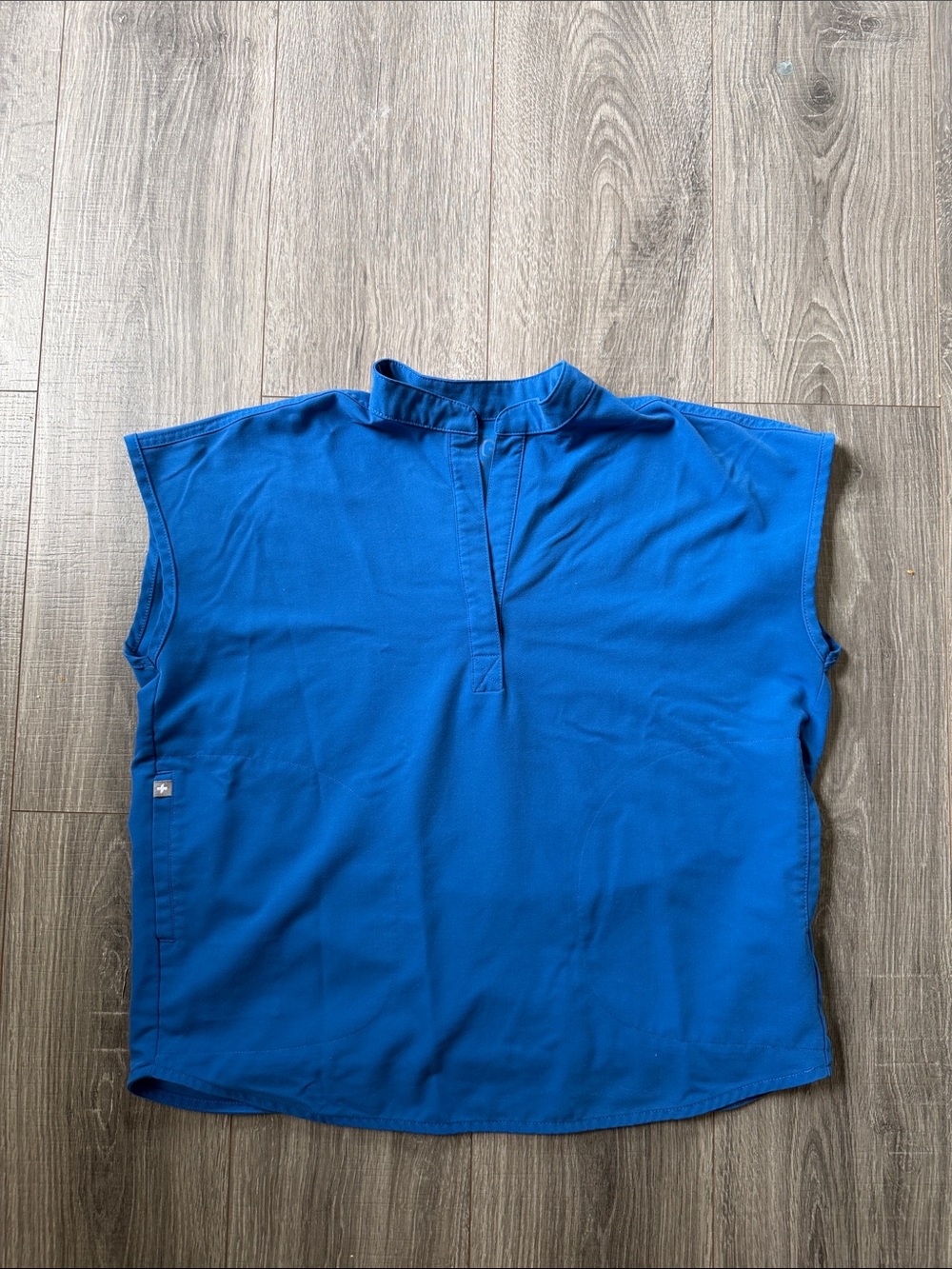 Figs Royal Blue Sleeveless Medical Scrub Top